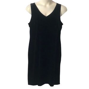 Virgo Black Velvet V-Neck Sleeveless Midi Dress Size 18